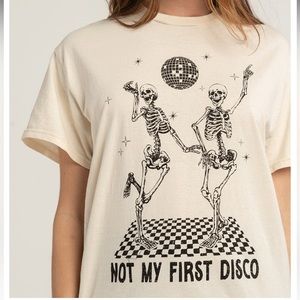 NWT Tilly’s “Not My First Disco” Skeleton Tee Women’s Medium